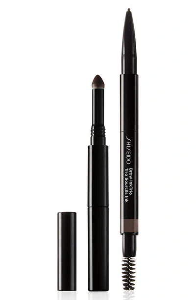 Shiseido Brow Ink Trio Pencil, Powder, Brush Deep Brown 0.002 oz/ 0.06 G In 03 Deep Brown