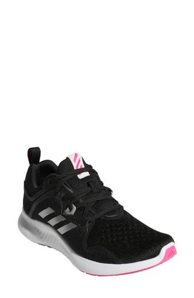 Adidas Originals Women's Edgebounce Mesh Lace Up Sneakers In Black/ White/ Shock Pink