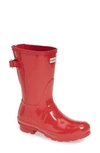 HUNTER ORIGINAL SHORT ADJUSTABLE BACK GLOSS RAIN BOOT,WFS1013RGL