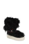Ash Cool Moon Fur Mid-calf Boots In Black/ Black