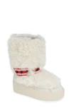 Ash Cool Moon Fur Mid-calf Boots In Off White/ Off White