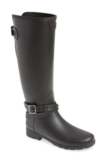 refined adjustable back knee high waterproof rain boot