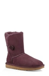 Ugg Bailey Button Sheepskin Booties In Port Suede