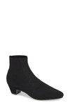 Eileen Fisher Purl Stretch-knit Fabric Booties In Black Stretch Fabric