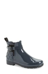 Hunter Original Refined Quilted Gloss Chelsea Waterproof Boot In Oxblood
