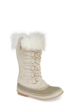 Sorel Joan Of Arctic Faux Fur-trimmed Waterproof Suede And Rubber Boots In Fawn