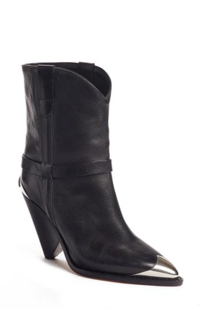 Isabel Marant Lamsy Embellished Leather Ankle Boots In Black