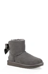 Ugg Mini Bailey Bow Ii Genuine Shearling Bootie In Grey