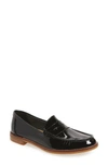 Sperry Women's Seaport Penny Memory Foam Loafers Women's Shoes In Black Patent Leather