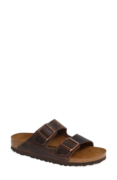 Birkenstock Arizona Oiled Leather Sandals In Brown