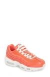 Nike Women's Air Max 95 Premium Casual Shoes, Orange In Rush Coral/ Summit White