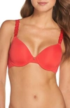 Natori 'pure Luxe' Underwire T-shirt Bra In Lacquered Red