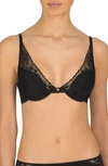 Natori Cherry Blossom Convertible Contour Underwire Bra 721191 In Black