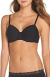 Hanro Cotton Lace Spacer T-shirt Underwire Bra In Black