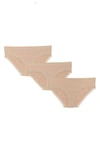 Natori Bliss 3-pack Cotton Blend Briefs In Cafe