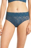 Wacoal Halo Lace High Cut Briefs In Majolica Blue