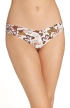 Commando Print Microfiber Thong In Vintage Butterflies
