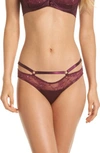 Dita Von Teese Madame X Lace Strappy Bikini In Dark Cherry