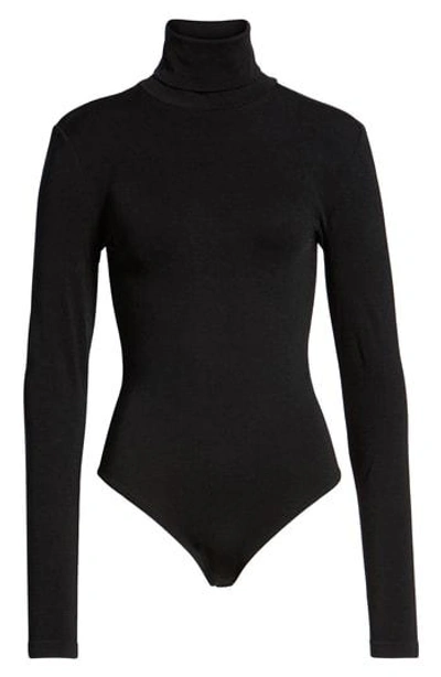 Wolford Colorado Turtleneck Thong Bodysuit In Black