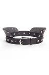 ISABEL MARANT TRICY STUDDED LEATHER BELT,CE0208-18H002A