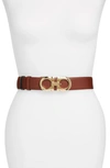 Ferragamo Reversible Gancini Calfskin Leather Belt In Pecan