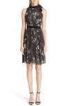 FUZZI FLORAL PRINT TULLE HALTER DRESS,F81556-10056