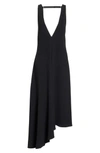 TIBI ASYMMETRICAL DOUBLE V-NECK DRESS,F218TR1158