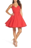 Mac Duggal Fit & Flare Cocktail Dress In Red