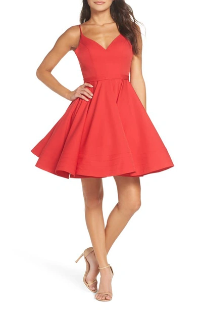 Mac Duggal Fit & Flare Cocktail Dress In Red