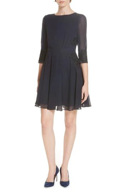 sachin and babi light blue dress Ted Baker Print Long Sleeve Midi Dress - Black
