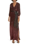 ALICE AND OLIVIA BAYLEY SEQUIN MAXI SHIRTDRESS,CC809E54546