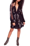 FREE PEOPLE BONJOUR EMBROIDERED ILLUSION LACE MINIDRESS,OB866494