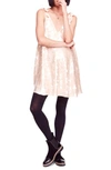 Free People Penelope Glitter Disc Sequin Swing Dress In Peach