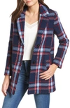 ENGLISH FACTORY SINGLE BREASTED PLAID COAT,MK494J