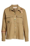 BILLY T EMBROIDERY STUD DETAIL COTTON TWILL JACKET,BT1921J