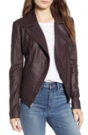 MARC NEW YORK FEATHER LEATHER MOTO JACKET,MW8A1702