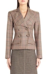 FENDI CHECKED DOUBLE BREASTED WOOL JACKET,FJ6940-A5FO