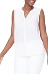 NYDJ PLEAT BACK SLEEVELESS SPLIT NECK BLOUSE,MGGT3256