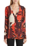 ALEXANDER MCQUEEN TIGER WING SATIN BLOUSE,541898QLD18