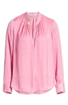 Zadig & Voltaire Tink Satin V-neck Long-sleeve Blouse In Flamant
