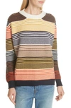 DAUGHTER INVER STRIPE RIBBED WOOL & CASHMERE SWEATER,HAW1607S