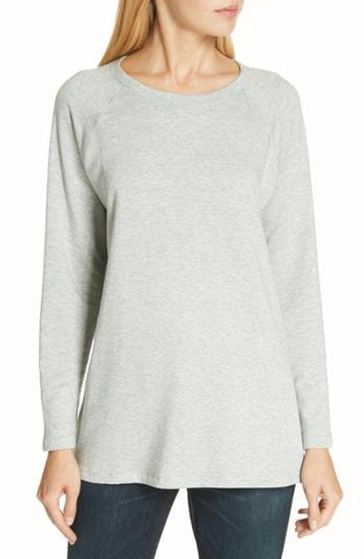 Eileen Fisher Long-sleeve Tencel Fleece Top, Plus Size In Dark Pearl