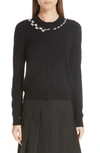 MARC JACOBS CRYSTAL NECK WOOL & CASHMERE CARDIGAN,M4007663