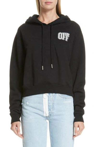 Off-white Printed Cotton-jersey Hoodie In Black Black