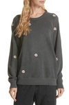 THE GREAT THE DAISY EMBROIDERED COLLEGE SWEATSHIRT,T108085E