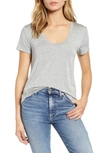 Splendid Sloane Short-sleeve Scoop-neck Tee In Heather Grey