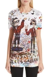 Dolce & Gabbana Designer Graffiti Printed T-shirt In White