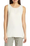 Lafayette 148 Ruthie Sleeveless Silk Blouse In Cloud