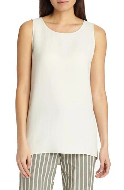 Lafayette 148 Ruthie Sleeveless Silk Blouse In Cloud