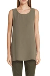 Lafayette 148 Ruthie Silk Blouse In Bay Leaf